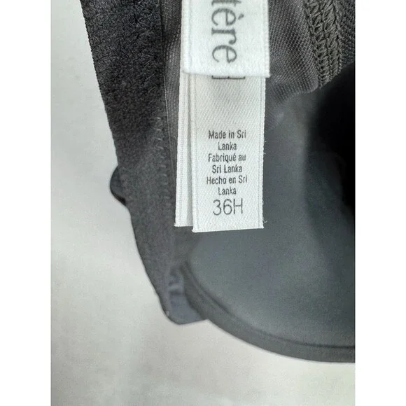 Le Mystere Safari T Shirt Plunge Underwire Bra Womens 36H Black Gray Marbled - Picture 7 of 10